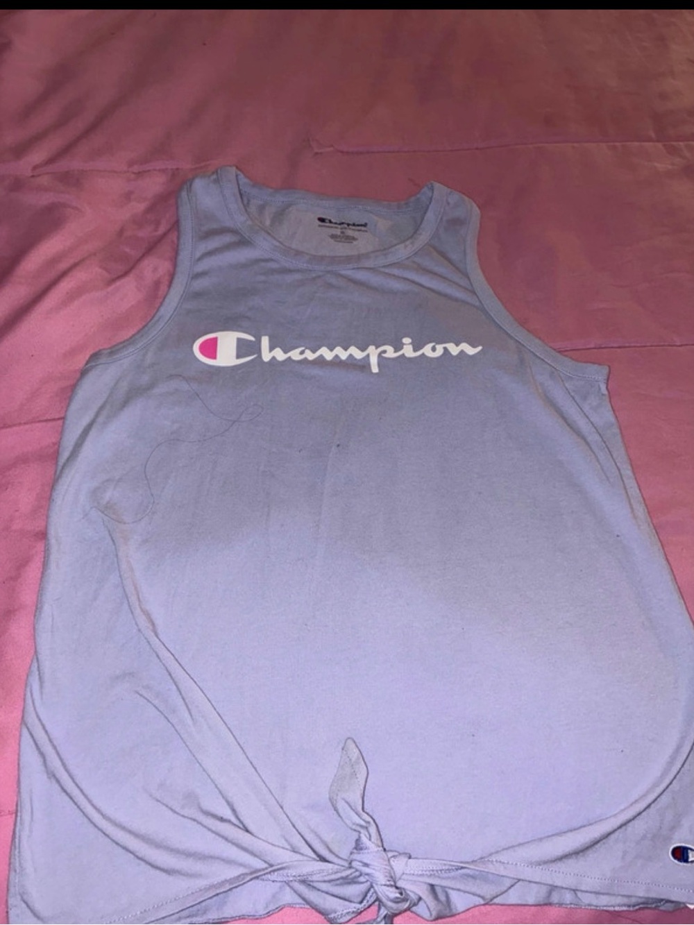 Champion Girls' Light Purple Logo Knot-Front Tank